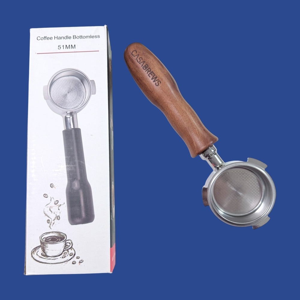 Casabrews 51mm Bottomless Portafilter 4 Espresso Machine NIB Missing Puck Screen